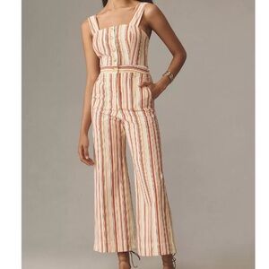 Anthropologie Maeve The Portside Button Front Jumpsuit